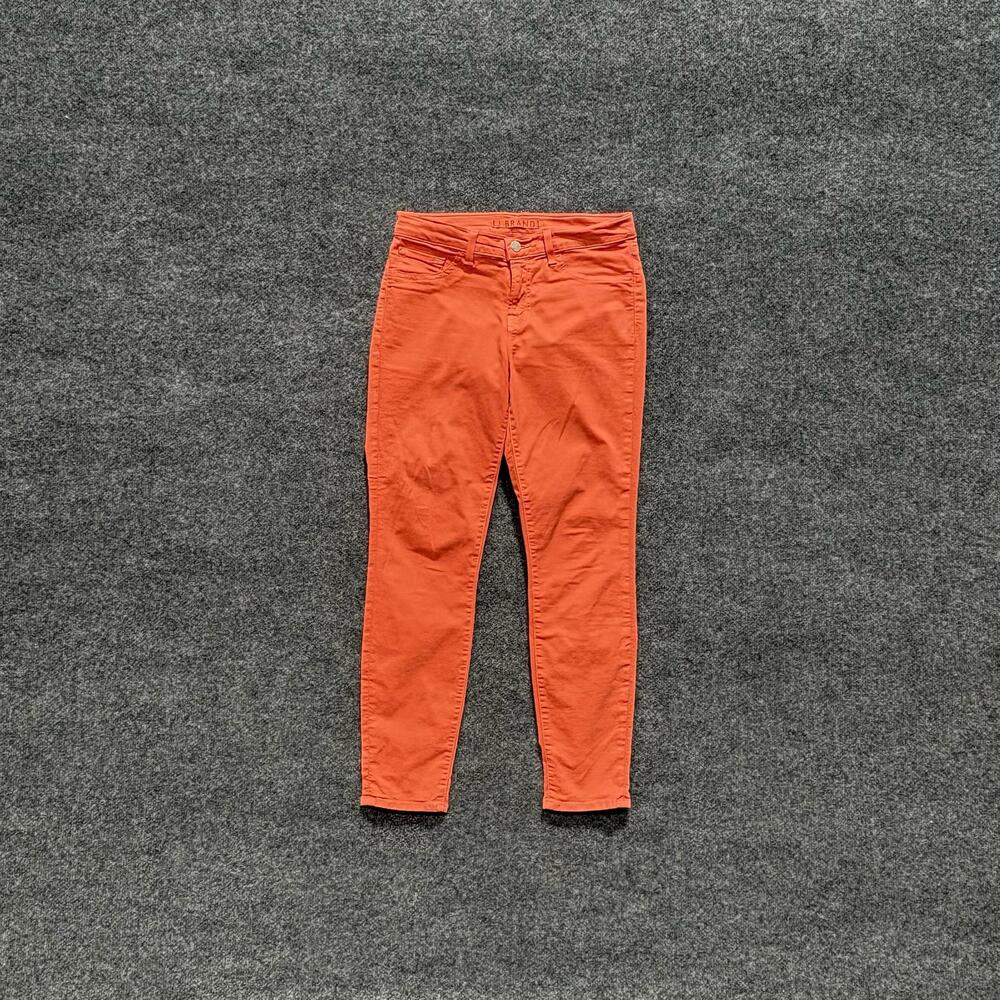 J Brand Jeans Womens 28 Orange Coral Capri Crop Slim Stretch Denim Made USA